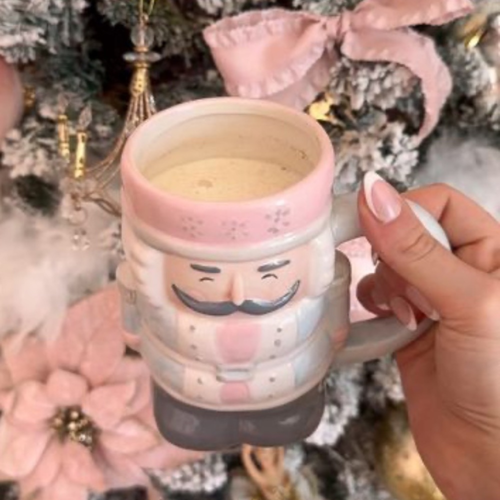 nutcracker mug/cup baby pink and baby blue NWT